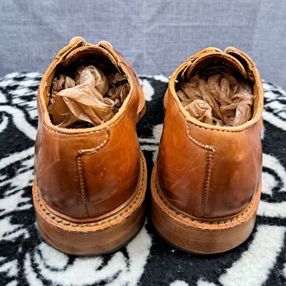 Men Allen Edmonds Stewart 6031 Wingtip Oxfords Brown Leather 7.5 B Narrow